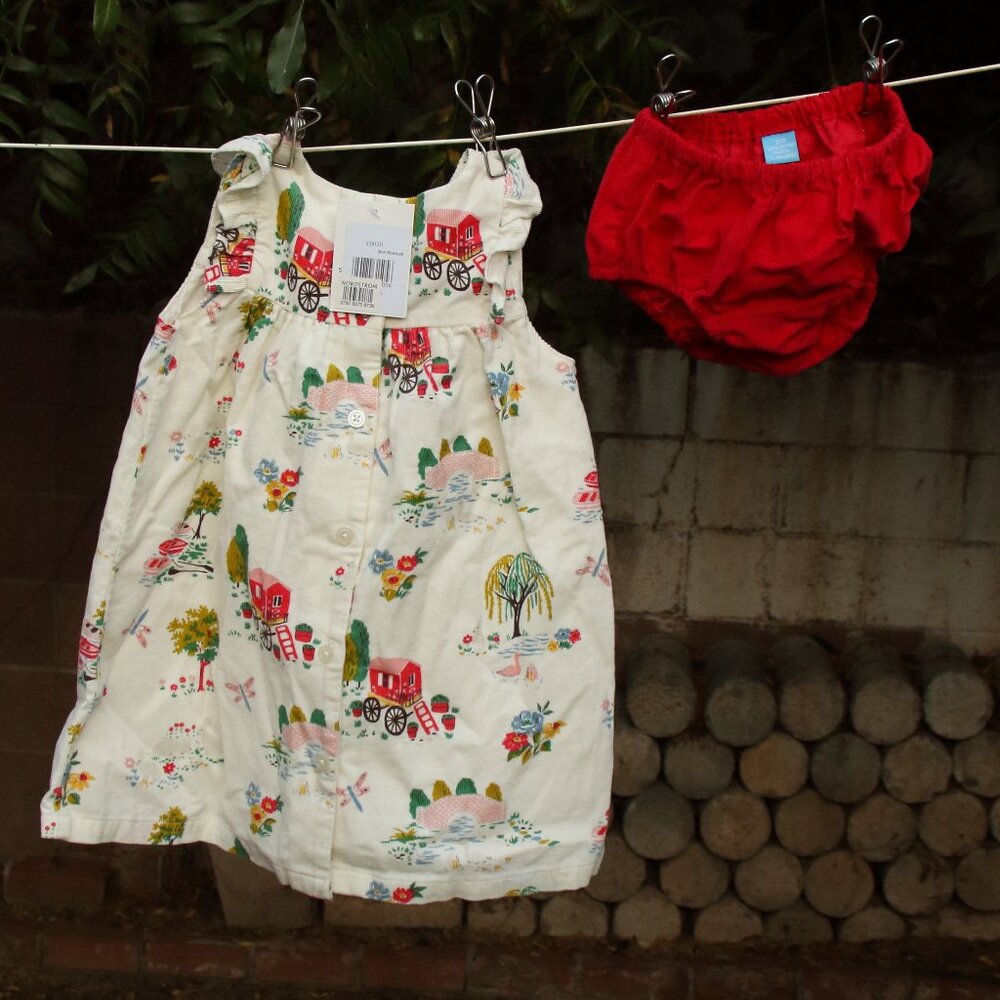 Baby Boden Multi Riverbank Pinnie Dress 6-12M